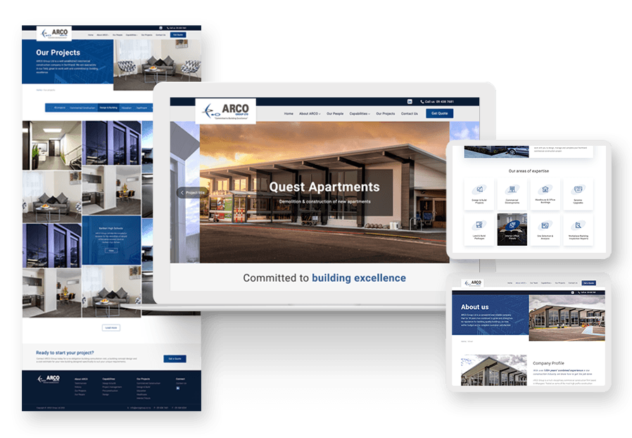 Www.xastoone created the website for construction company ARCO to present their services